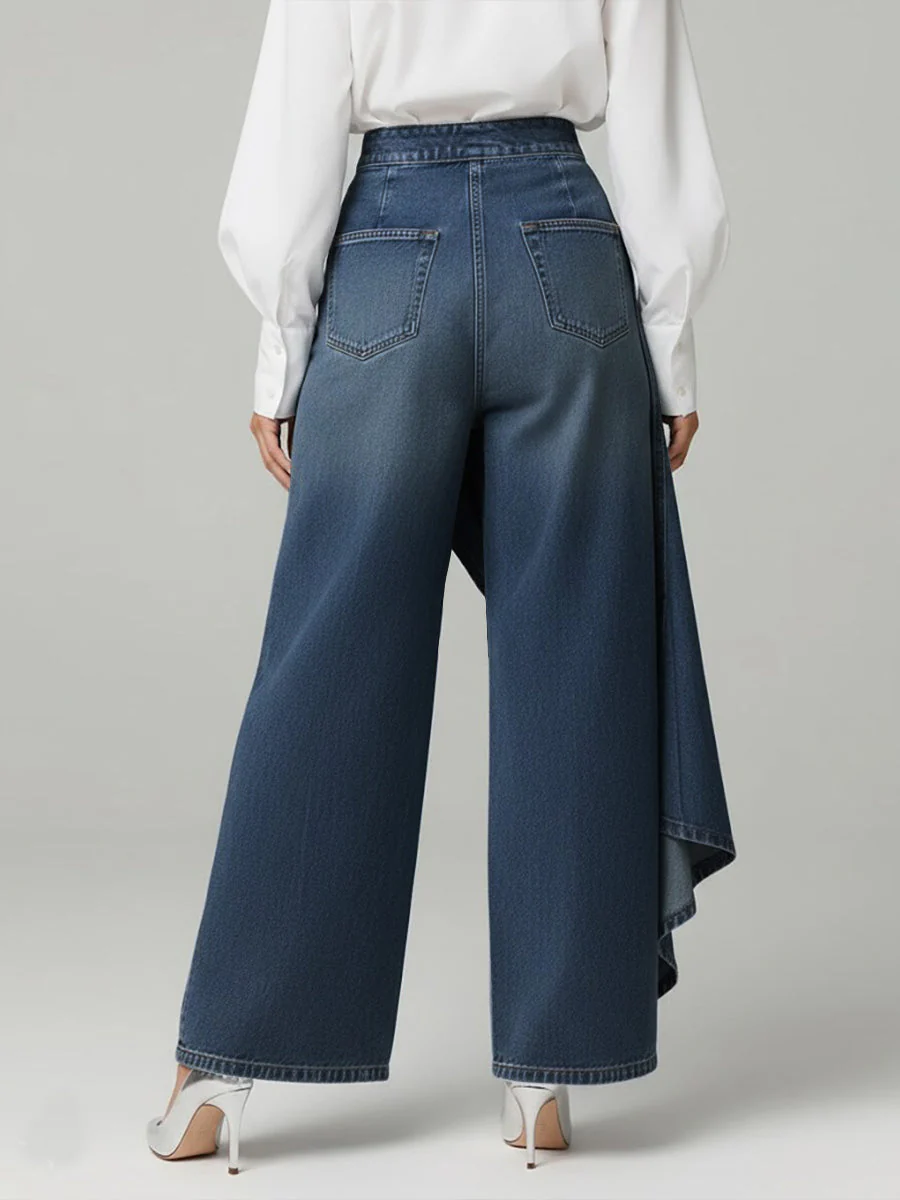 Stylische Damen High-Waisted Weitbein Jeans mit Relaxed Fit - Image 4