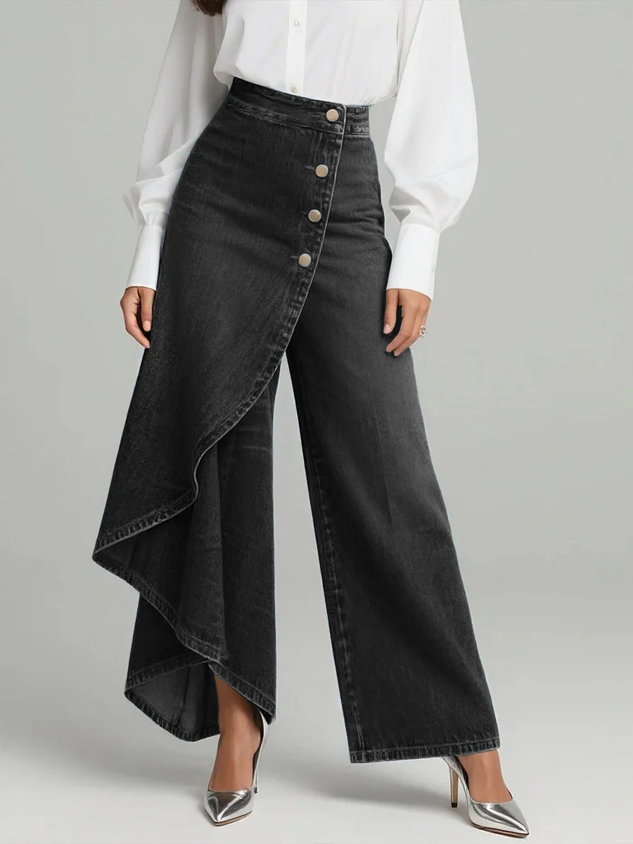 Stylische Damen High-Waisted Weitbein Jeans mit Relaxed Fit - Image 5