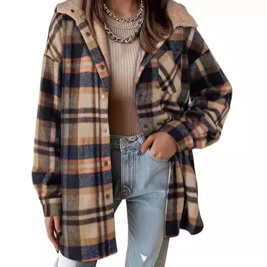 Tallulah™ - Entspannt geschnittene Kapuzenjacke im Karomuster - Image 2