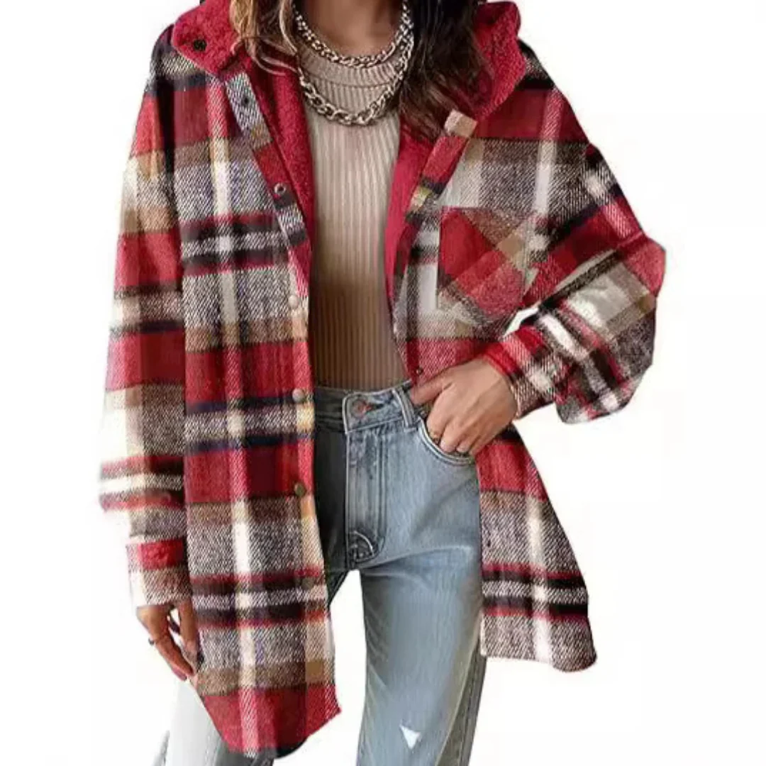 Tallulah™ - Entspannt geschnittene Kapuzenjacke im Karomuster - Image 3