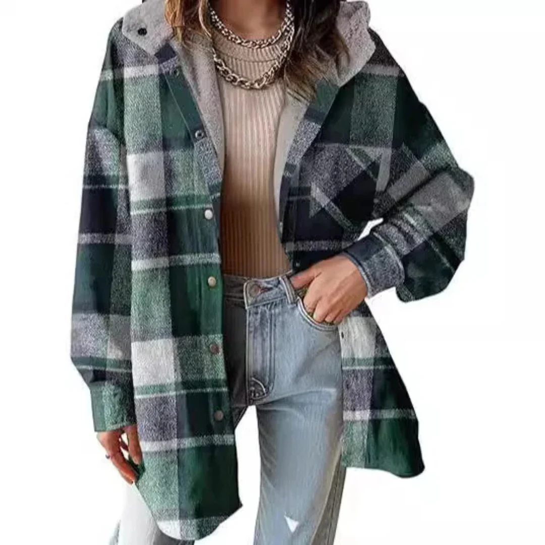 Tallulah™ - Entspannt geschnittene Kapuzenjacke im Karomuster - Image 4