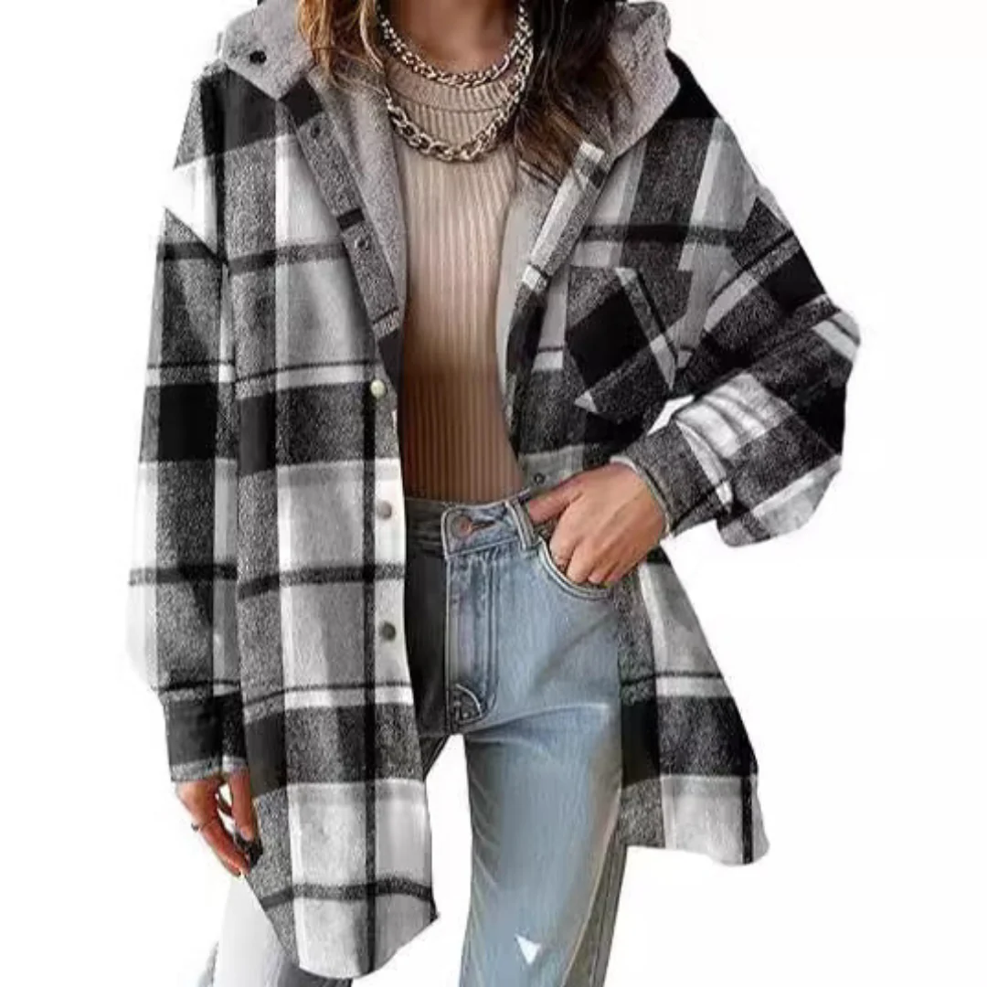Tallulah™ - Entspannt geschnittene Kapuzenjacke im Karomuster - Image 5