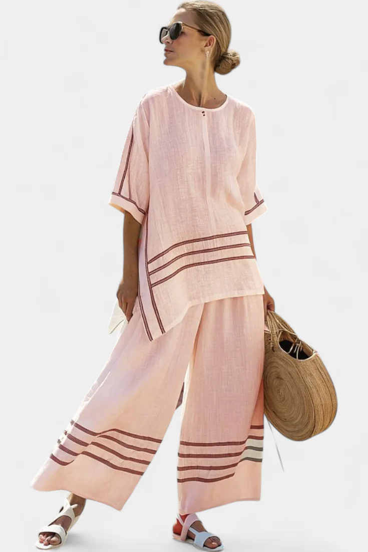 Vittorina – asymmetrisches Oberteil mit raffinierten Streifen und gewagten Hosen - Image 6