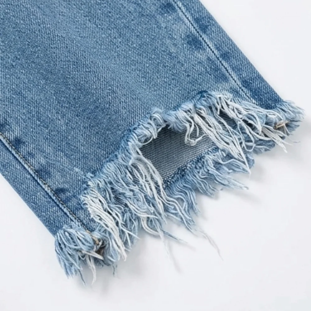 Vivara™ – Vintage-inspirierte, cropped Straight Leg Jeans mit Fransen - Image 10
