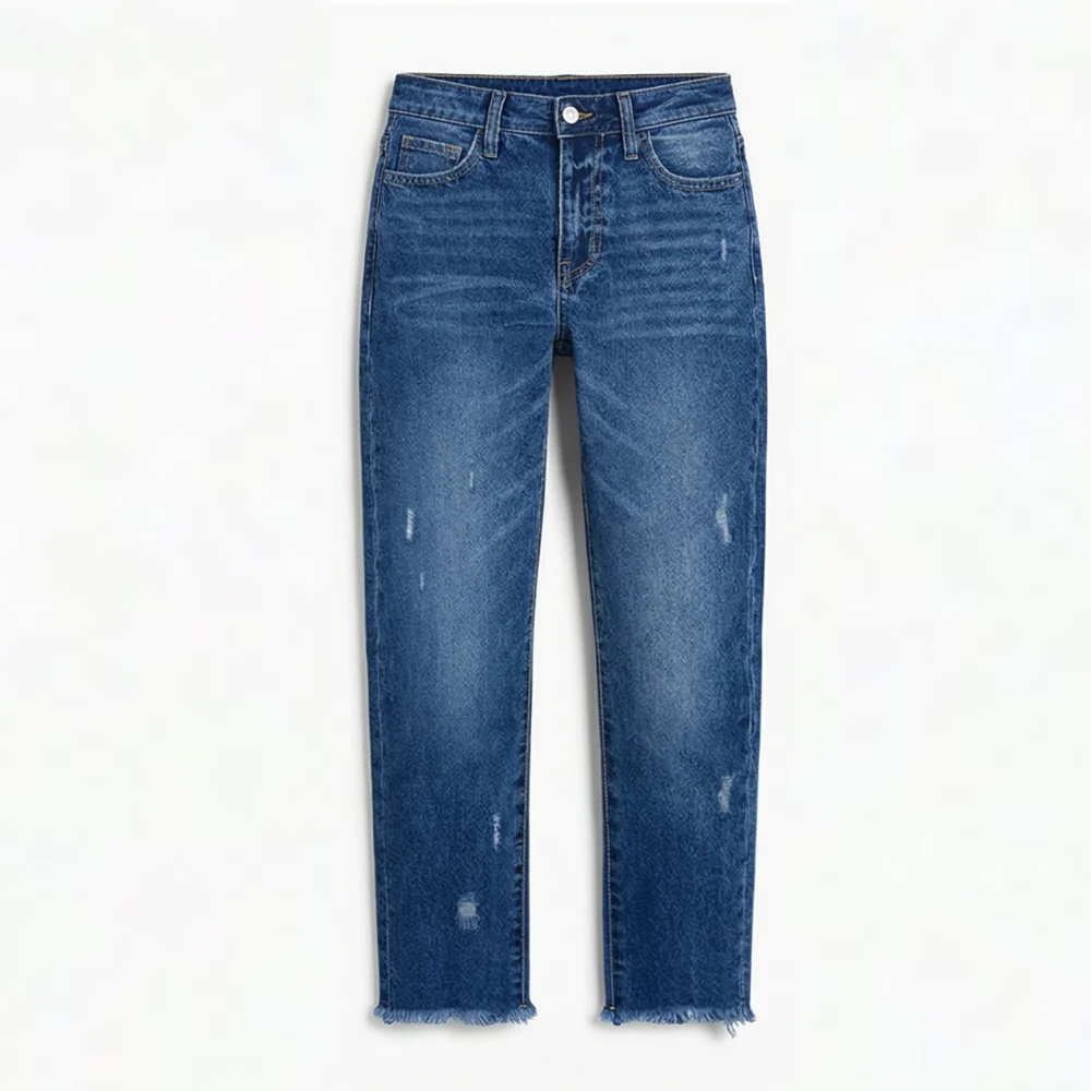 Vivara™ – Vintage-inspirierte, cropped Straight Leg Jeans mit Fransen - Image 11