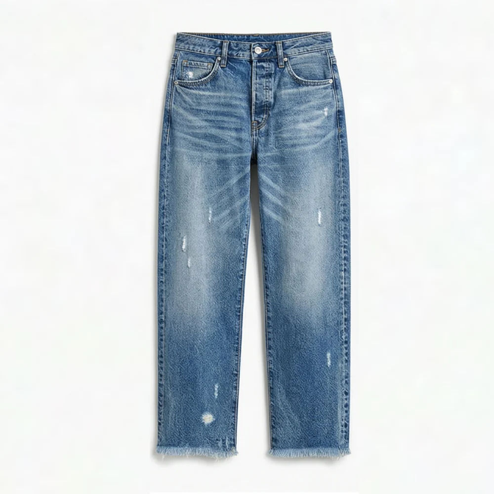 Vivara™ – Vintage-inspirierte, cropped Straight Leg Jeans mit Fransen - Image 13
