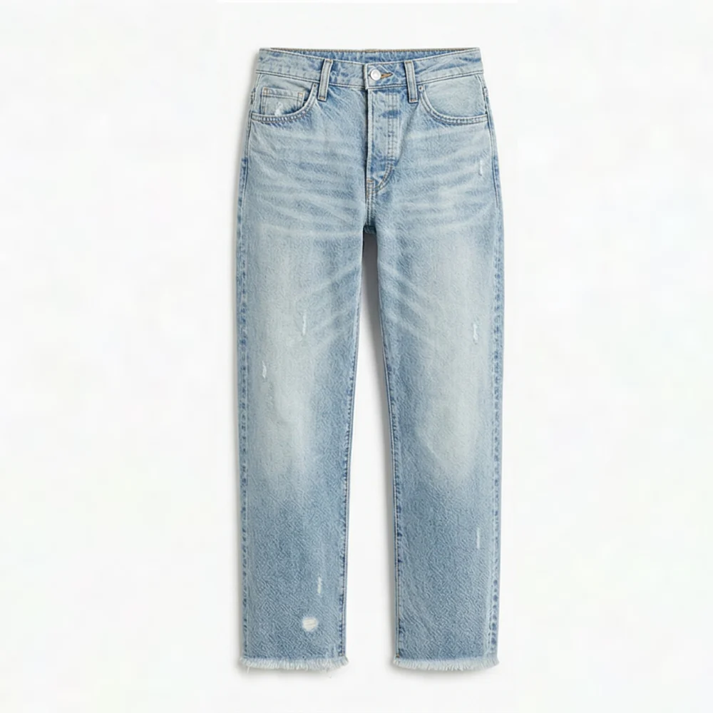 Vivara™ – Vintage-inspirierte, cropped Straight Leg Jeans mit Fransen - Image 14