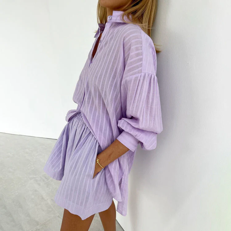 Yselia - Luftiges Button-Up und Shorts Set - Image 2