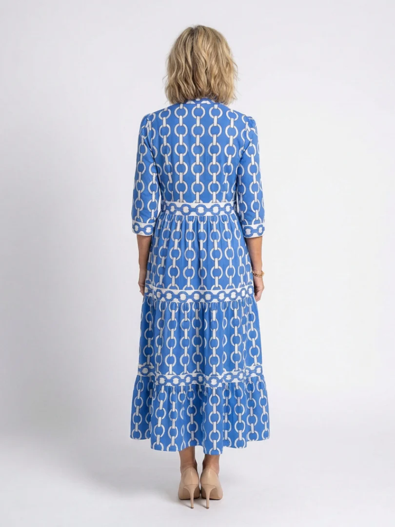 Ysolde | Midi-Kleid mit 3/4-Ärmeln und Kettenmuster - Image 3