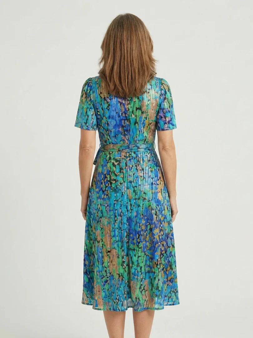 Zafrina | Midi-Kleid mit abstraktem Muster - Image 2