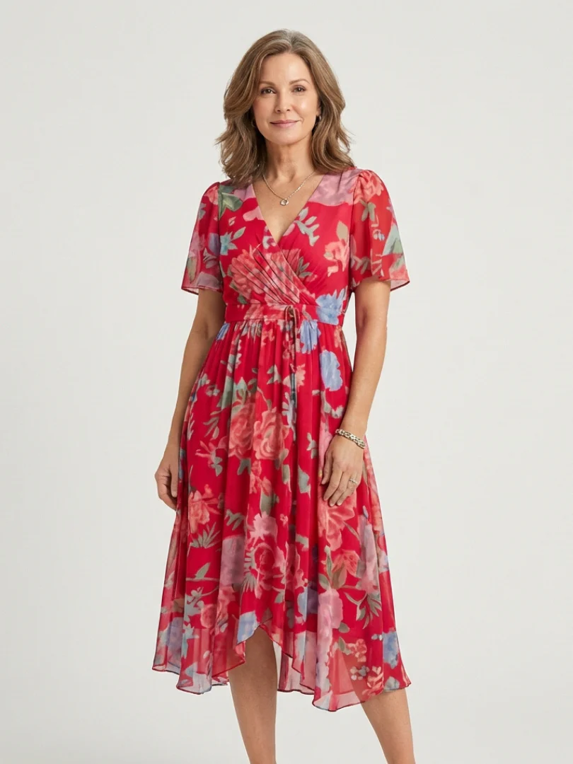 Zafrina | Midi-Kleid mit abstraktem Muster - Image 3