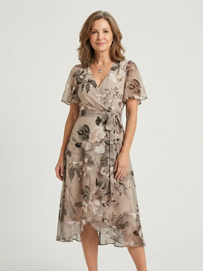 Zafrina | Midi-Kleid mit abstraktem Muster - Image 4
