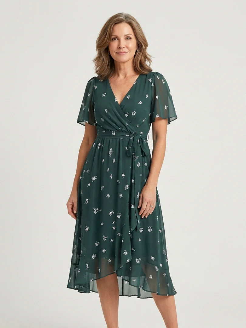 Zafrina | Midi-Kleid mit abstraktem Muster - Image 5